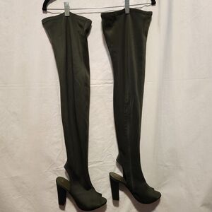 BAMBOO Over-the-Knee Boots in Dark Green
